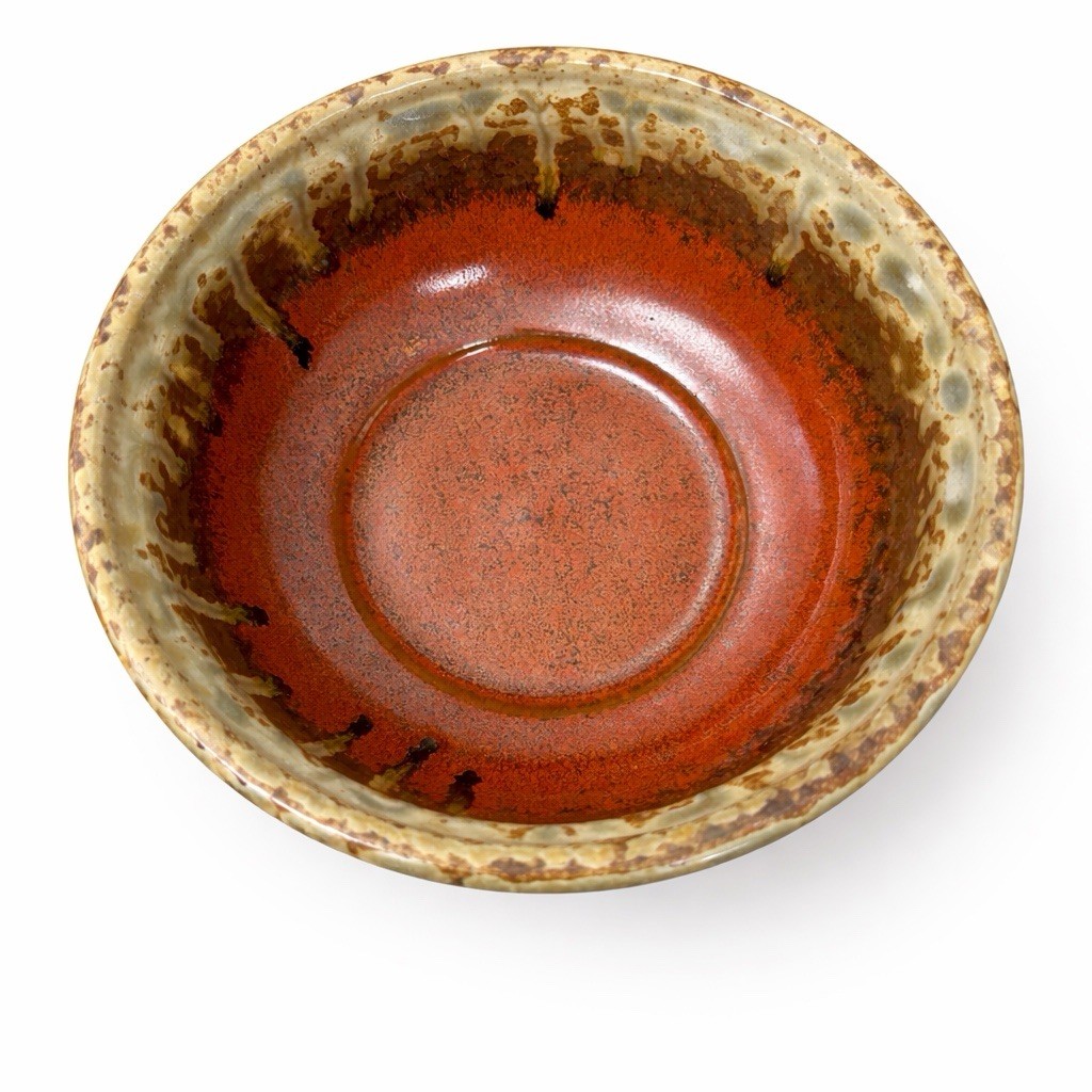 Vintage HandmadePottery Soup Mug Bowl Handle Drip Glaze Signed 2012 Rustic 6.5