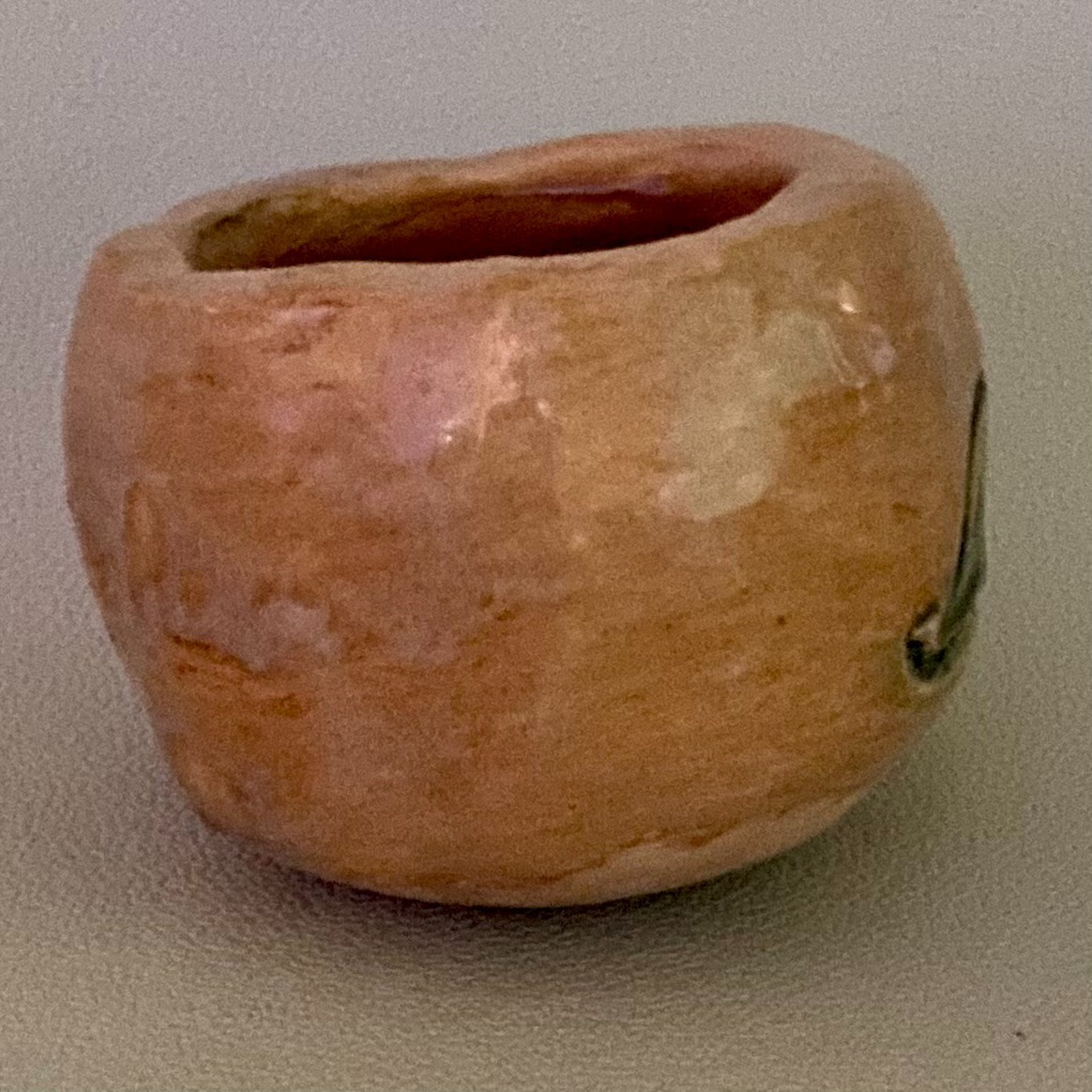 OOAK Studio Pottery Embossed Shark Pinch Pot Small Bowl Handcrafted Shark Week