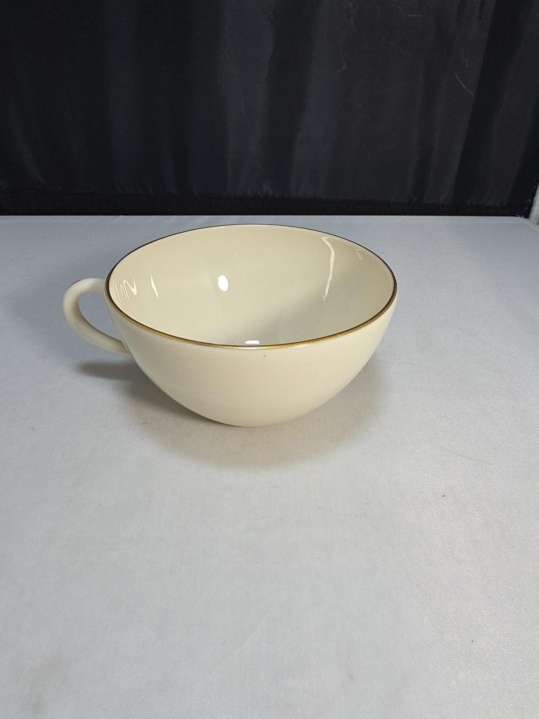 Lenox Starlight Flat Cup 2 1/8″ Floral Gold Rim Made in USA