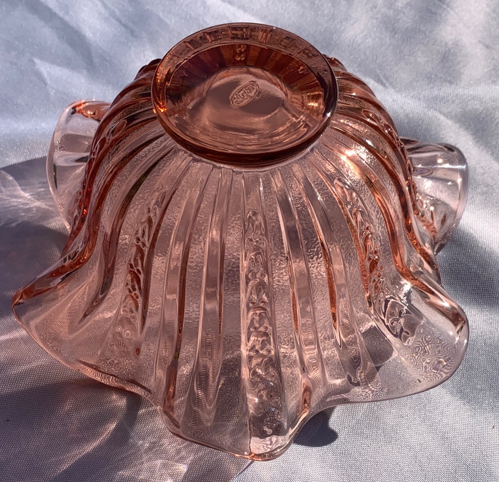 Fenton Rose Blush Flared Rim Bowl Vintage art glass 6.25 in 1980’s