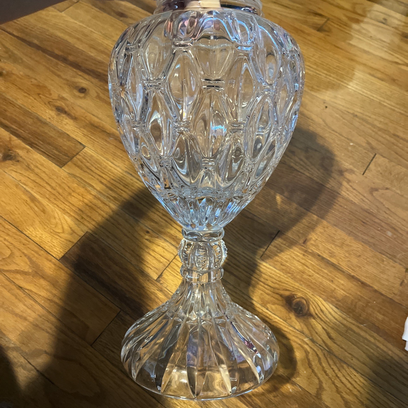BOHEMIA APOTHECARY DISPLAY GLASS CRYSTAL – UNIQUE JAR – BASE ONLY NO LID.
