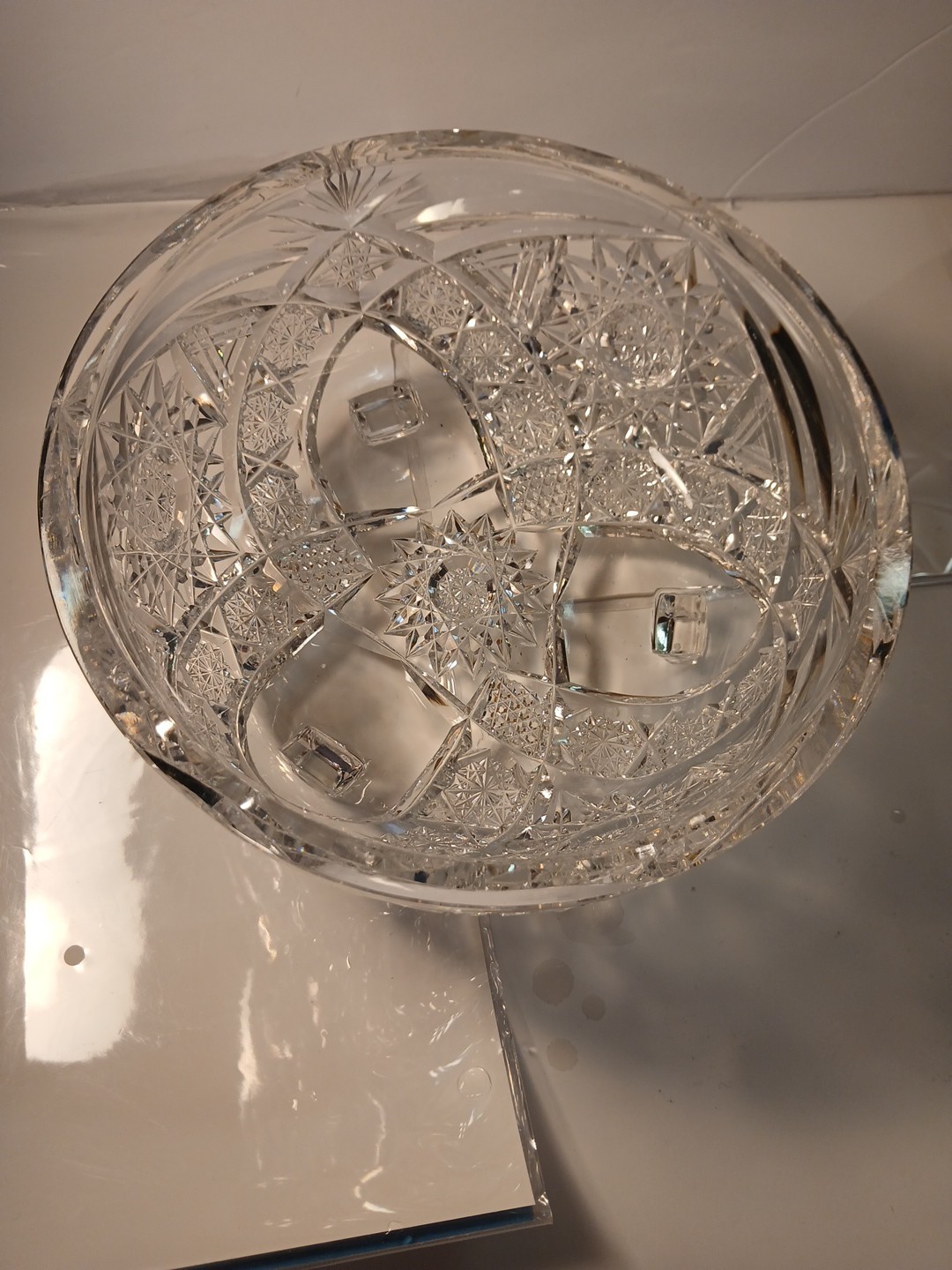 Crystal Leaded 3 Footed Cut Glass Centerpiece/Serving Bowl Weighs Over 4 Pounds