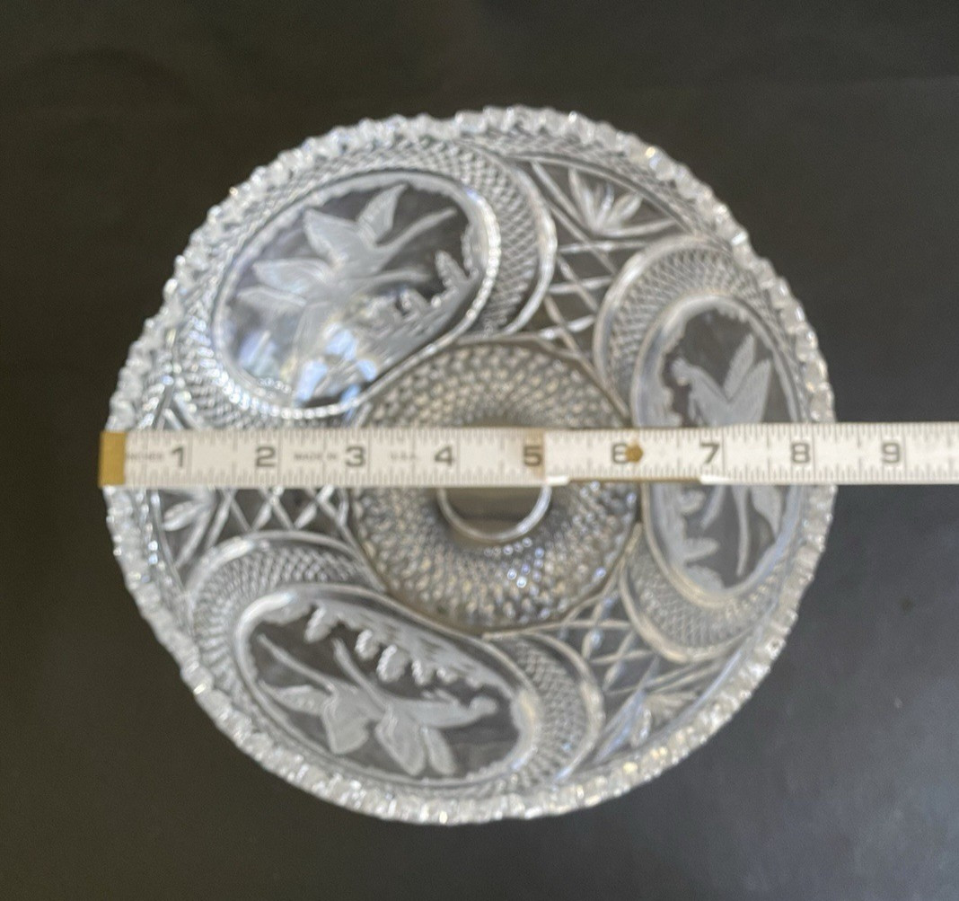 Antique ABP American Brilliant Period Cut Crystal 8.25″ Bowl Saw-Tooth Edge