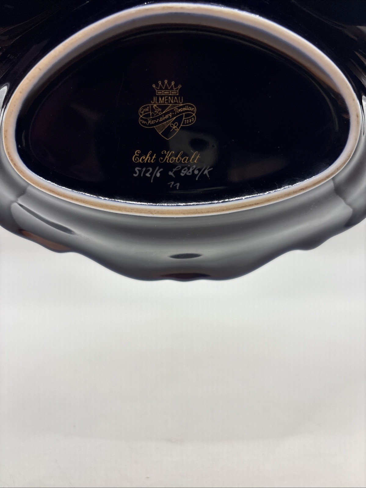 JLMENAU GRAF VON HENNEBERG 1777 ECHT KOBALT Vintage DIVIDED DISH, c.1934 Candy