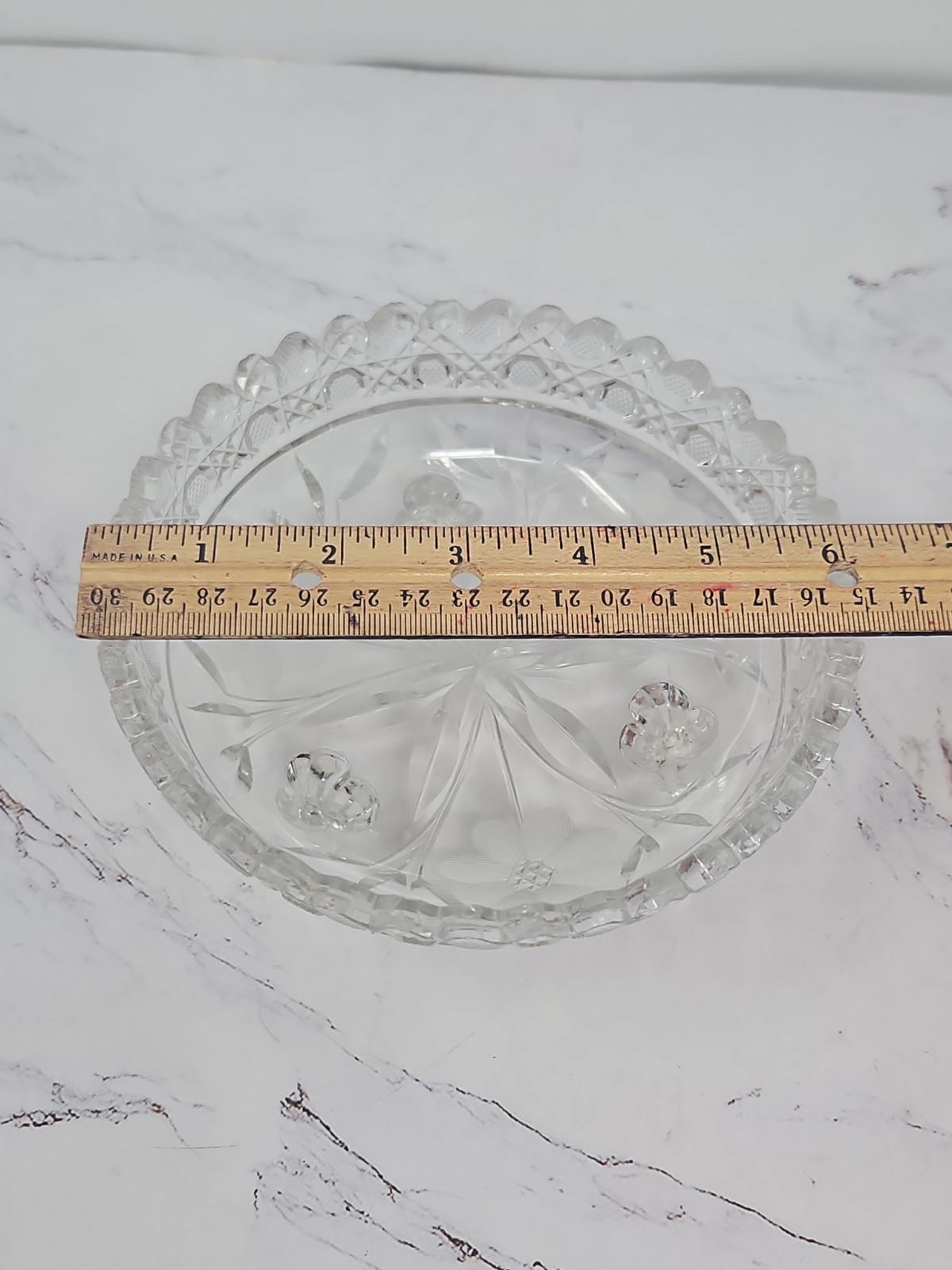 ABP Footed Bowl American Brilliant Meriden Shirley Pedestal Sawtooth 6″ Vintage