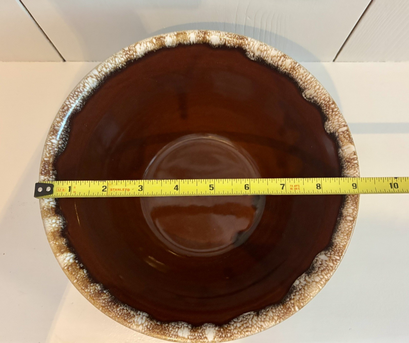 Vintage Mid Century Brown Drip Glaze USA Bowl