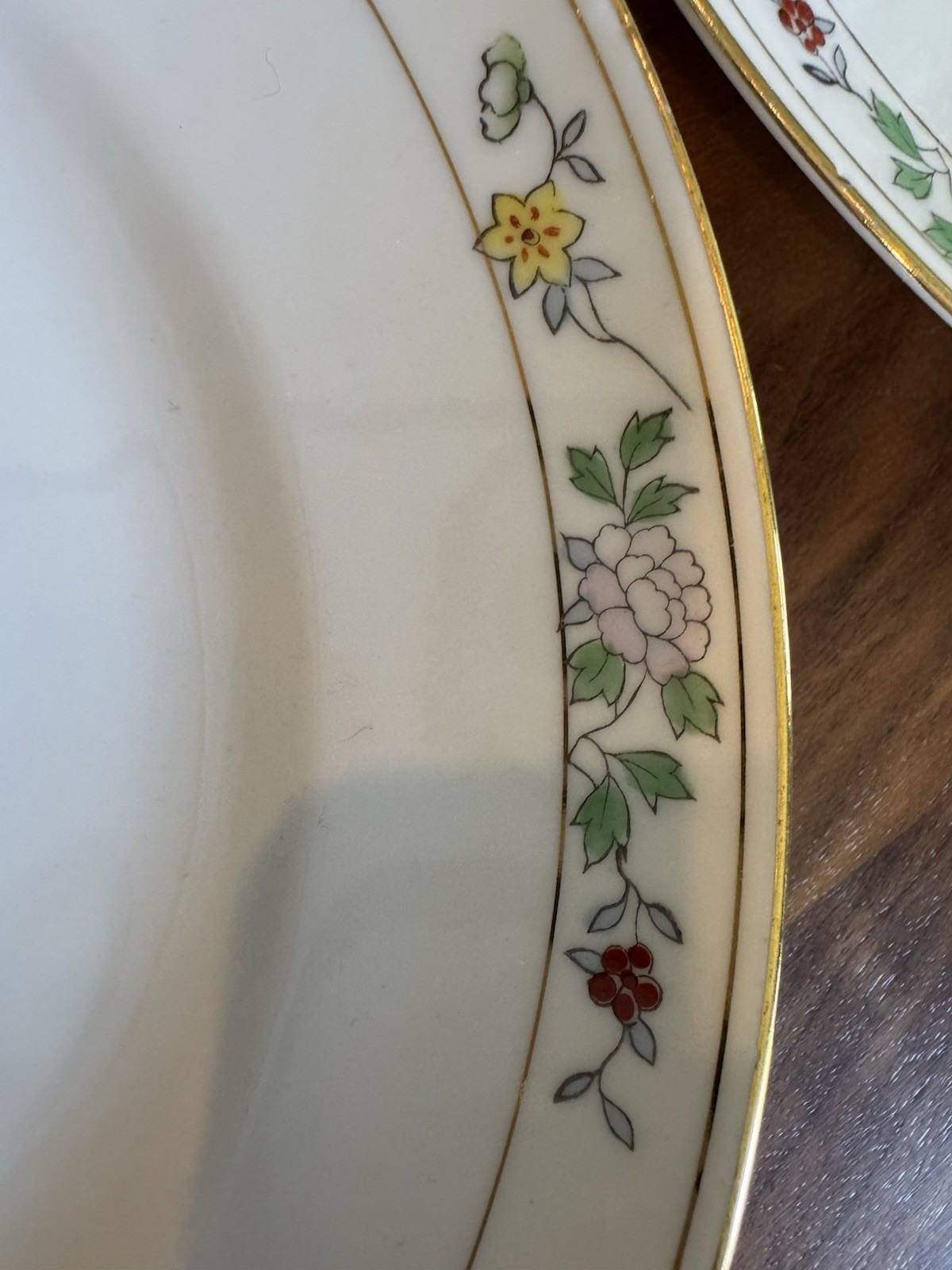 Noritake N1611 Field Japan (6) Dinner Plates Flowers Bees Rare Gold Hand Painted