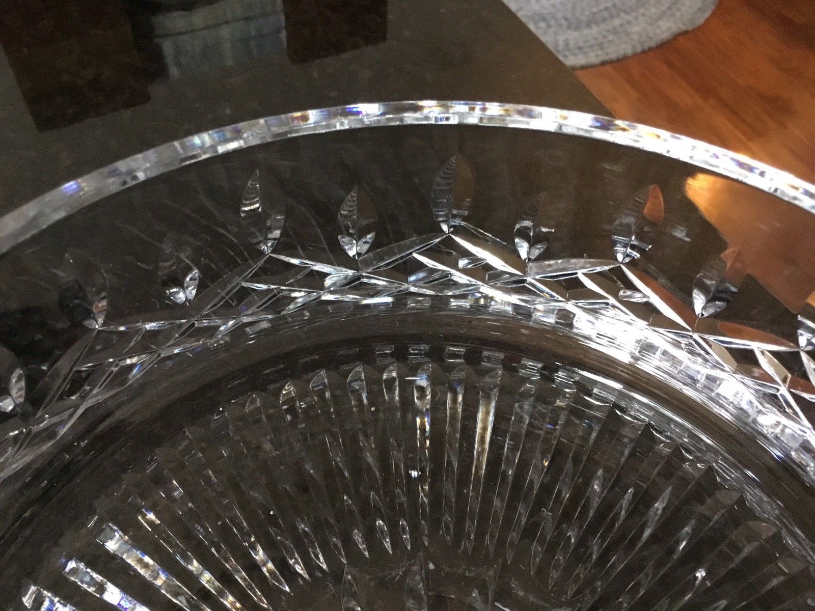 Waterford Crystal LISMORE 7″ Salad Bowl Serving Fruit Centerpiece Vintage