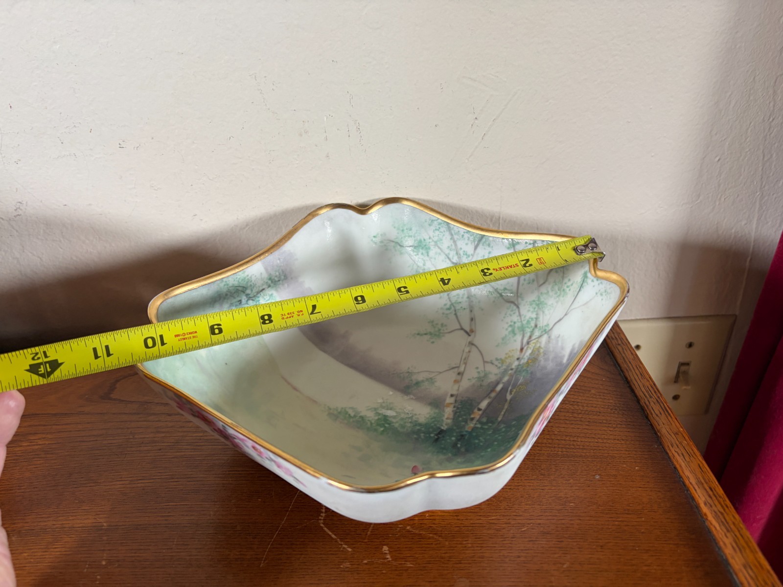 Pickard Vellum “Wildwood” Large Square Bowl Florence James