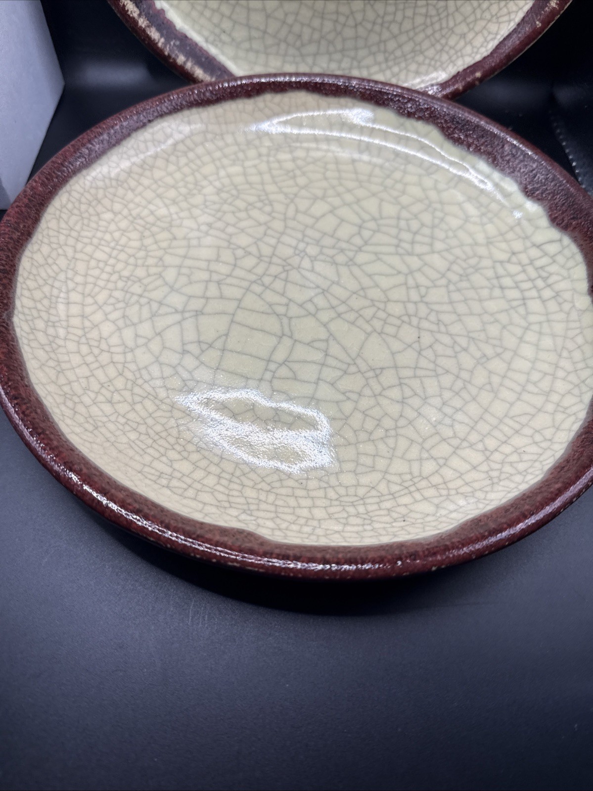 Pier 1 Crackle Collection Dinner Plate 9-1/4 Inches Set of 4 New Unique Plates