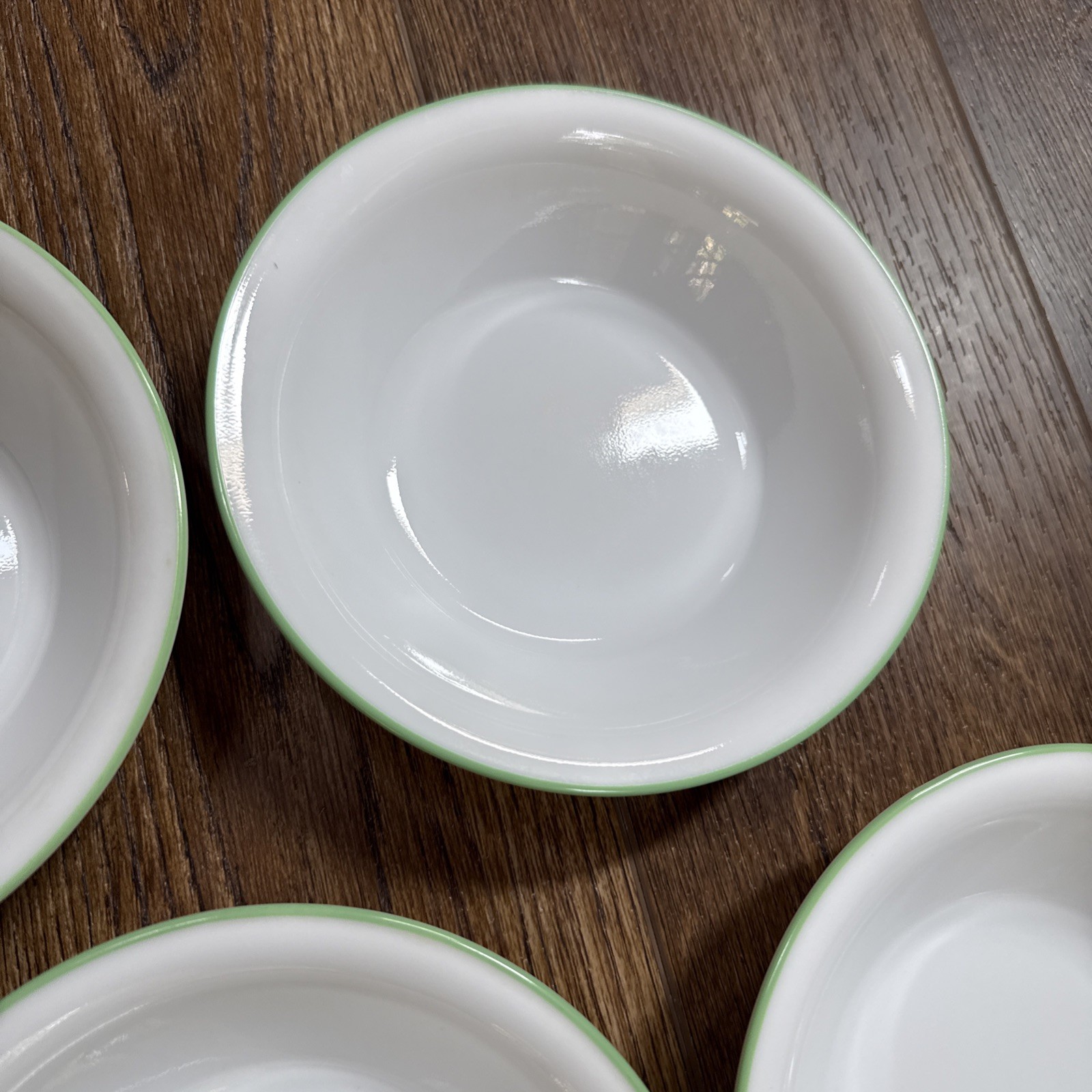 Corelle Spring Blossom Garden Ivy Green Rim Bowls 7.25″ Soup Cereal Set of 7