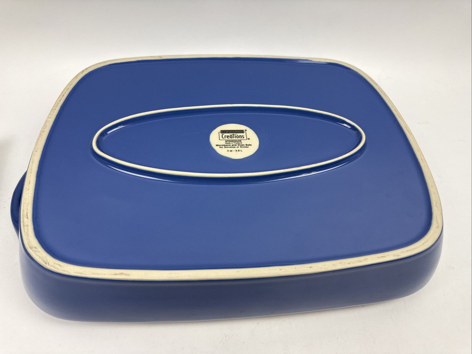 CorningWare Creations Stoneware Blue Baking Casserole Dish 4QT 14X11”HEAVY