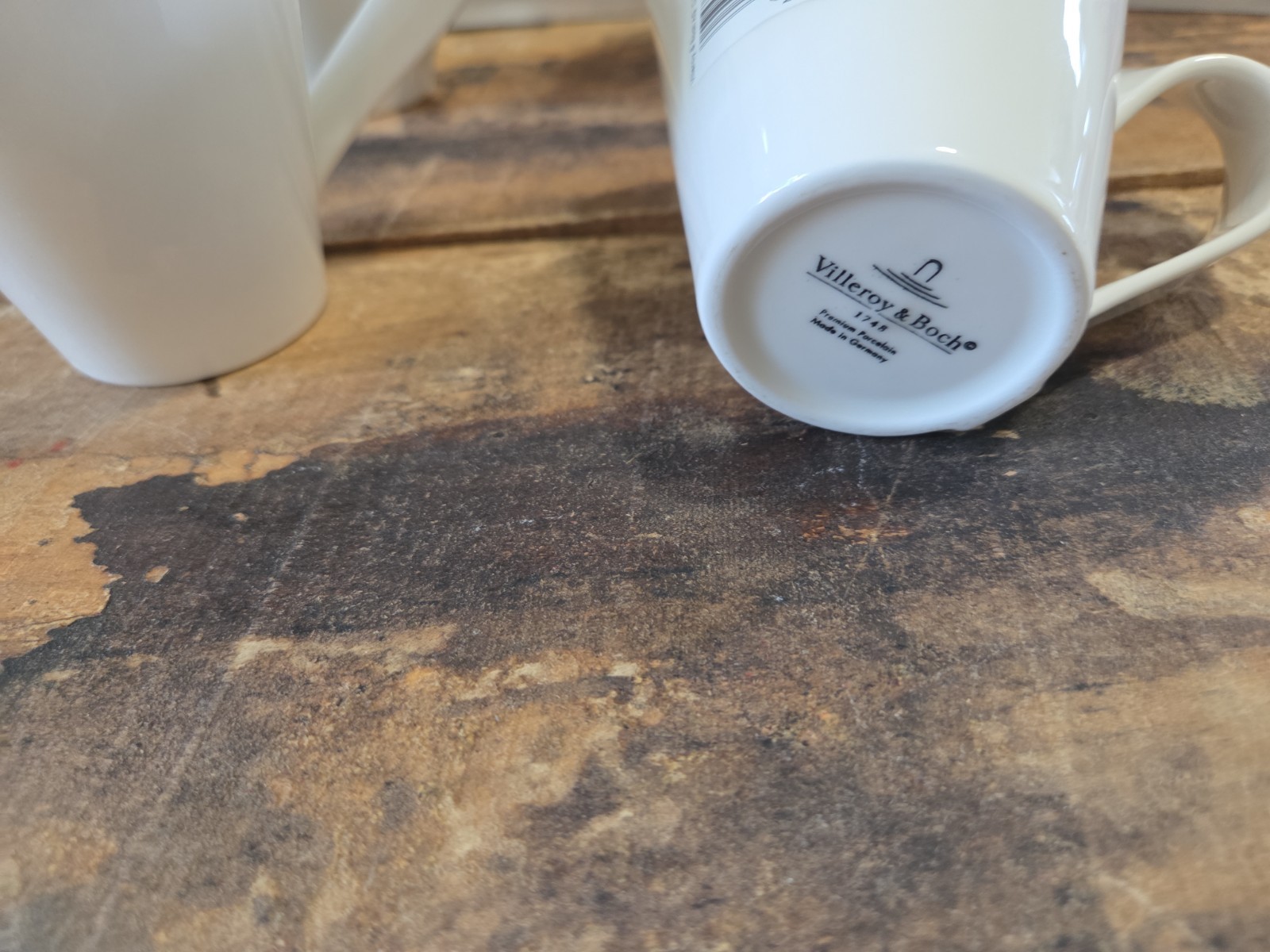 Set of 4 Villeroy Boch Coffee Mug Cup #1748 White NEW WAVE NEW!