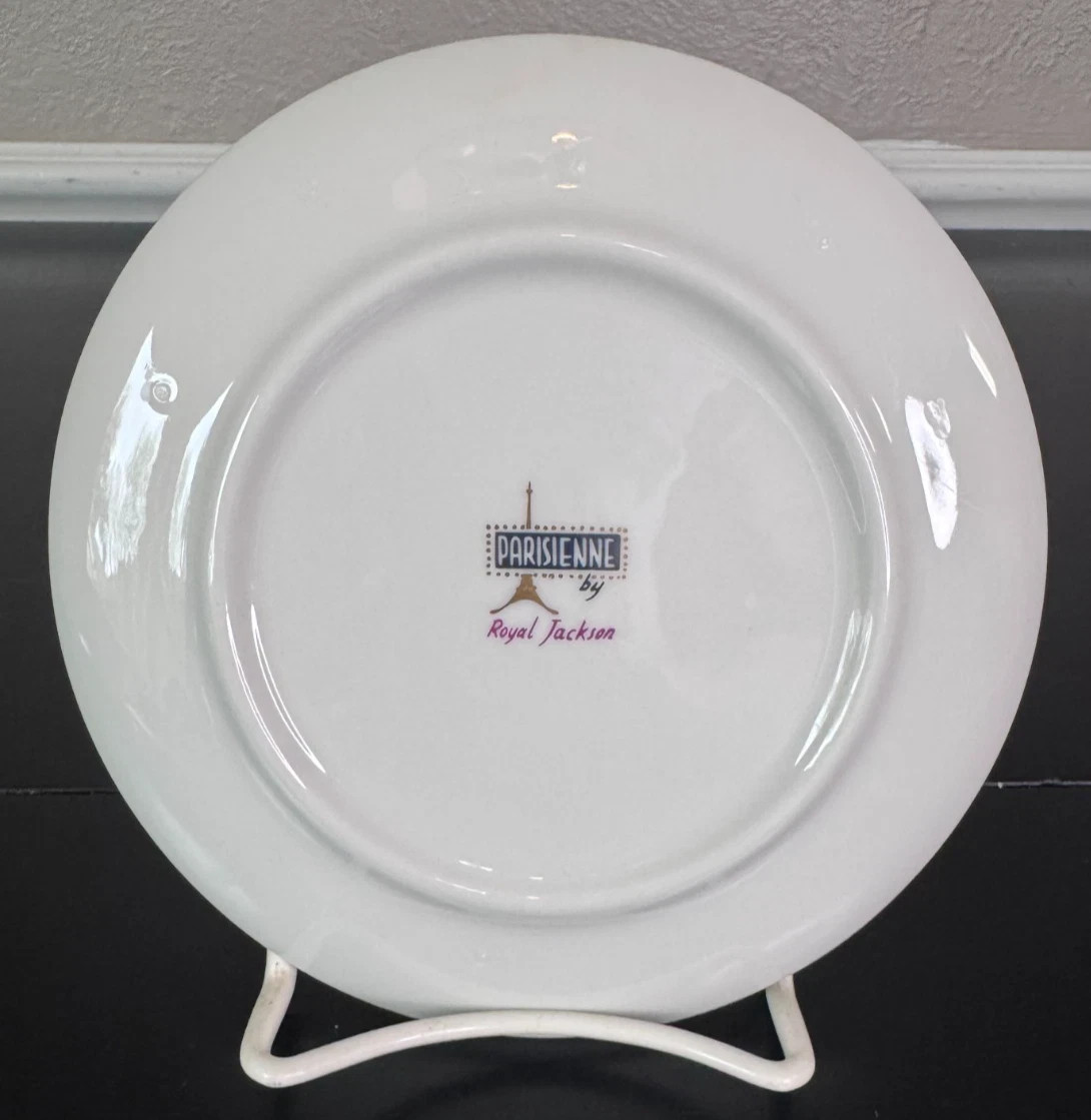 VINTAGE 6.5IN DESSERT PLATES PARISIENNE BY ROYAL JACKSON (SET OF 6)
