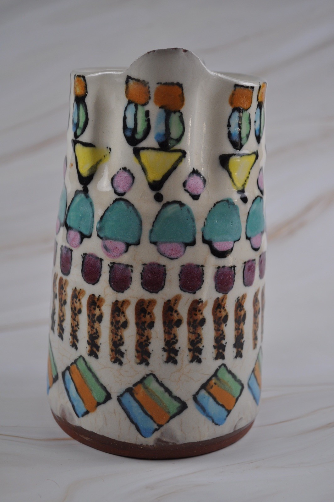 Vintage Tom Phinney Ceramic Abstract Pitched Signed 1988