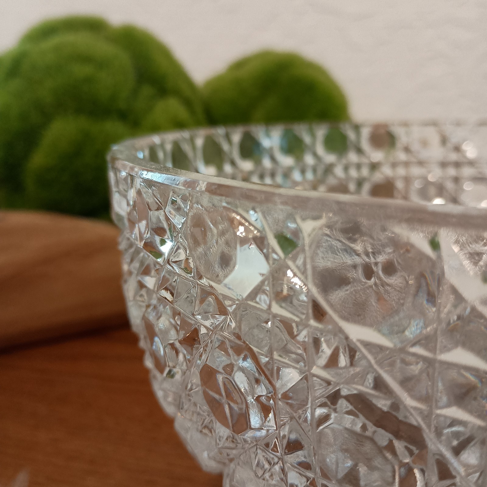 Federal Glass Windsor Clear 9 ¼” Serving Bowl Button And Cane Design Vintage
