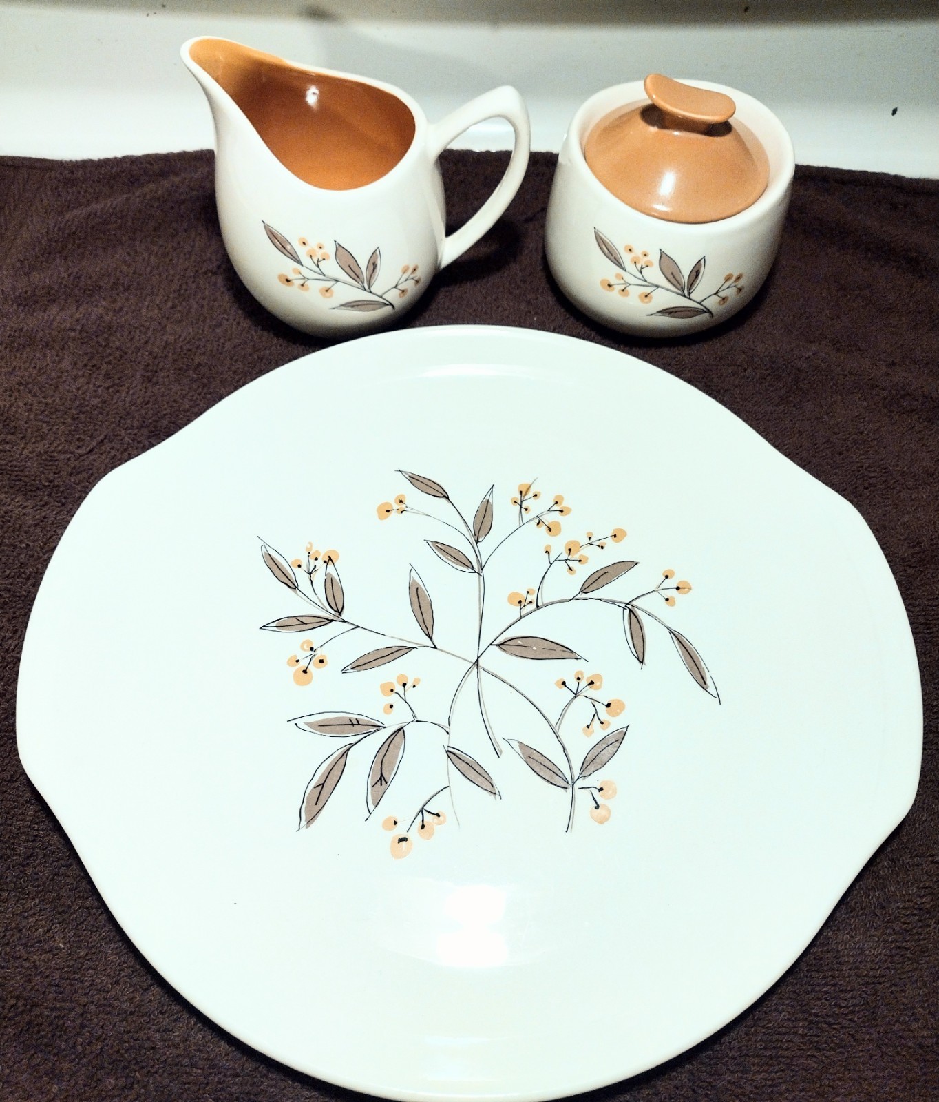1959 Salem China JAMAICA platter sugar creamer set SLMJAM
