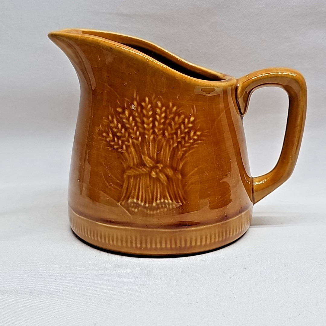 Franciscan BROWN WHEAT PATTERN Creamer and Sugar w/Lid & 2 Scoops CALIFORNIA