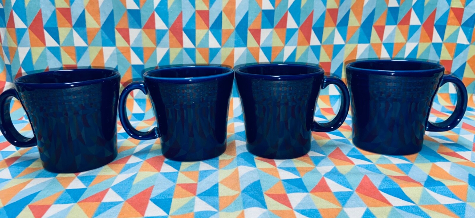 NEW set of 4 FIESTA TAPERED MUG 15 oz retired Cobalt blue FIESTAWARE Ships Free