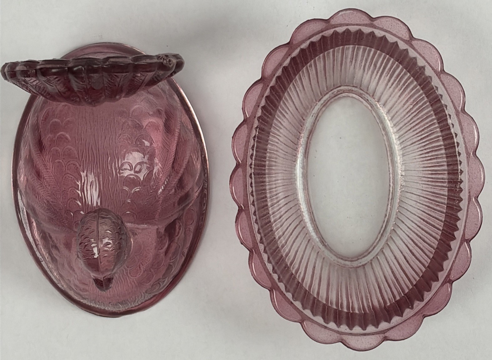 Turkey Bird On Nest Cranberry Indiana Glass Small Candy Dish – 4½” Tall