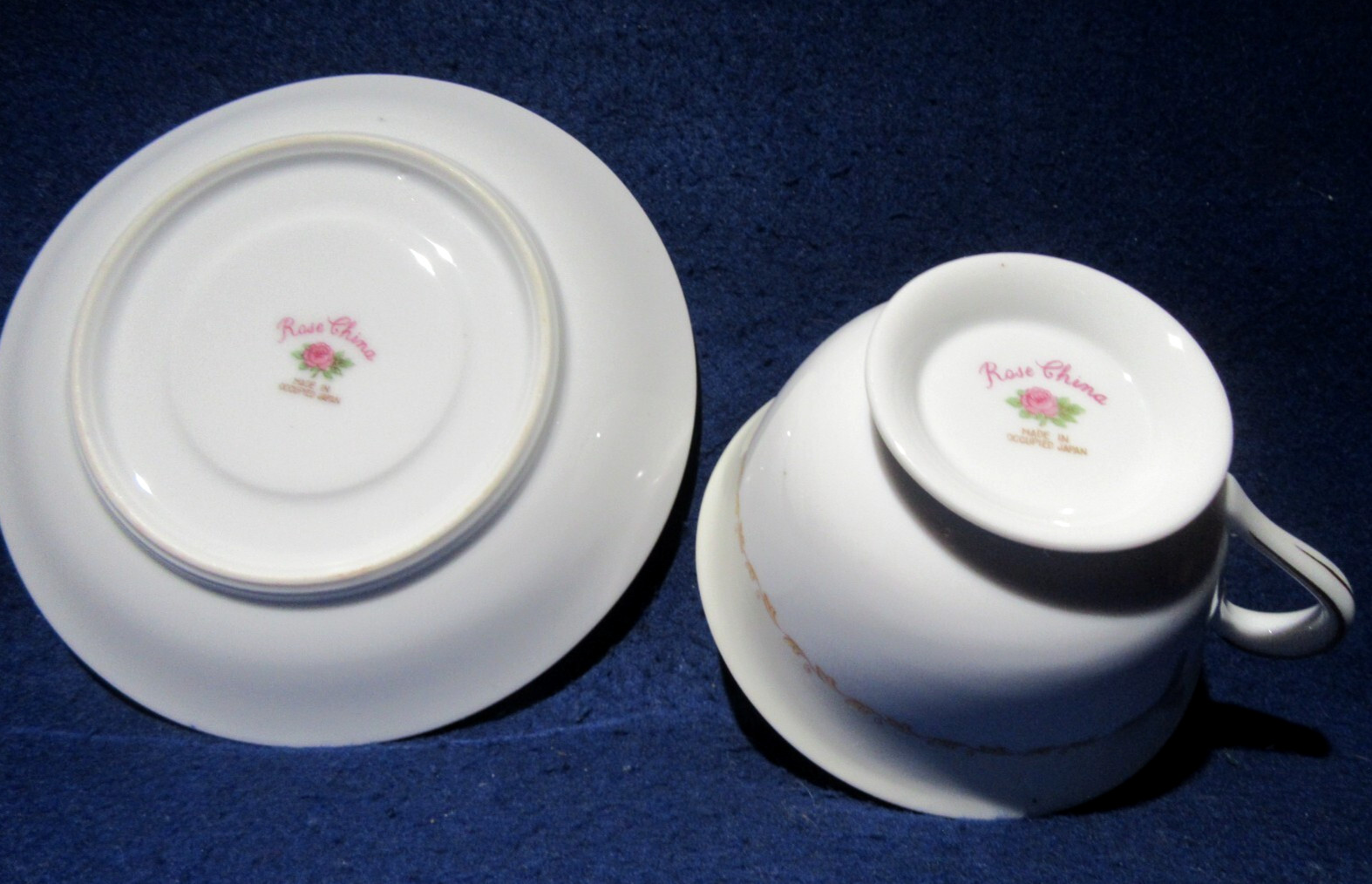 6 Vintage Rose China Porcelain Teacups and Saucers Made in Occupied Japan