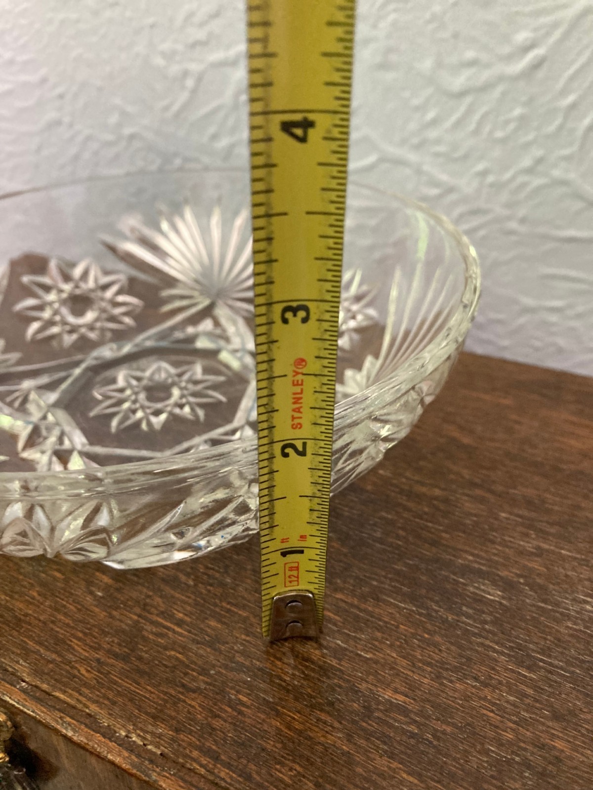 Vintage Anchor Hocking Clear Pressed Glass Bowl W/ Star of David pattern