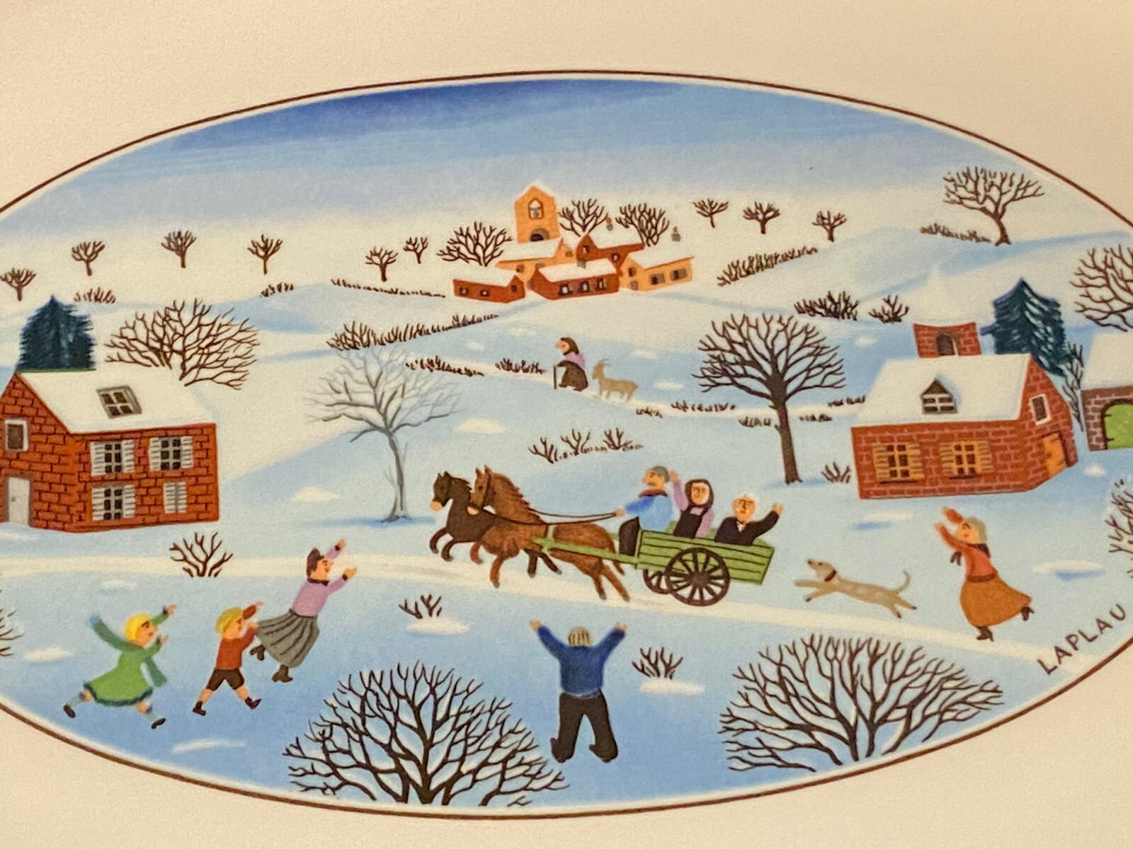 Villeroy & Boch Naif Christmas Laplau Handled Pickle Dish Serving Tray NEW W Tag