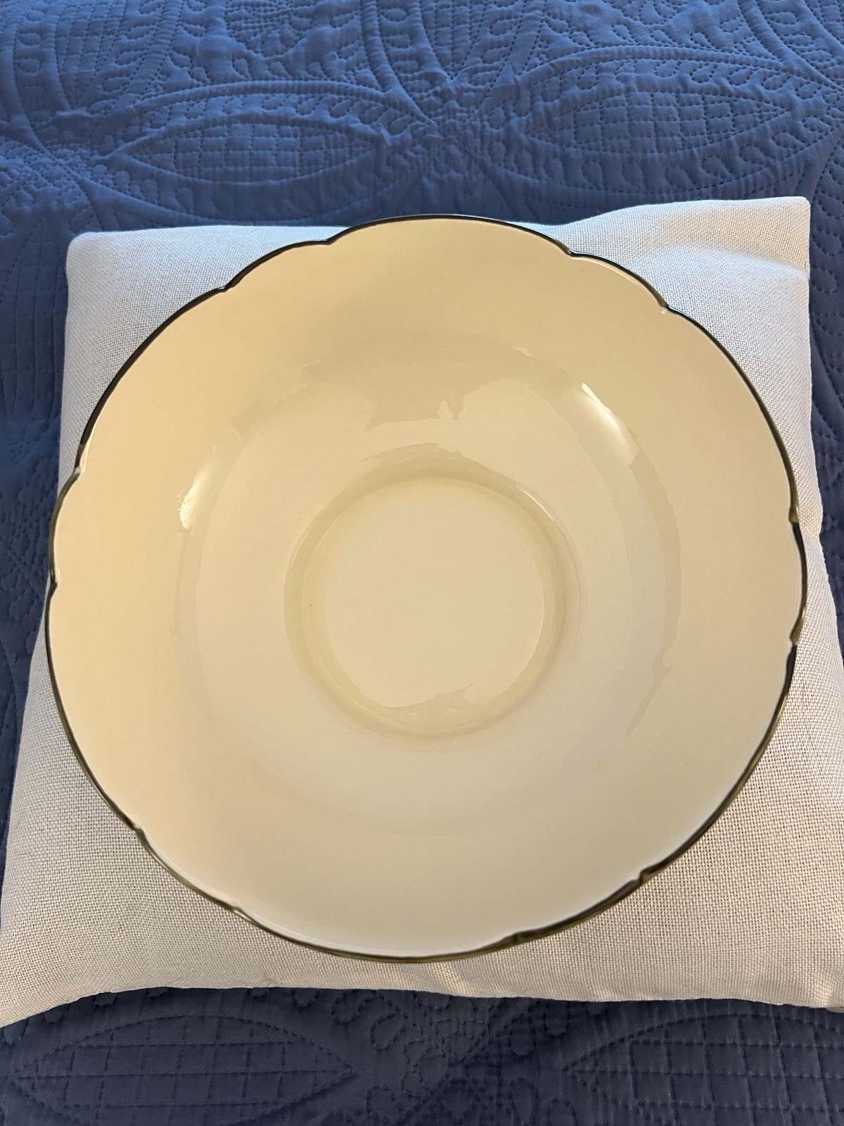 Franciscan Desert Rose LargeBowl Scalloped Rim White/Pink/Green USA