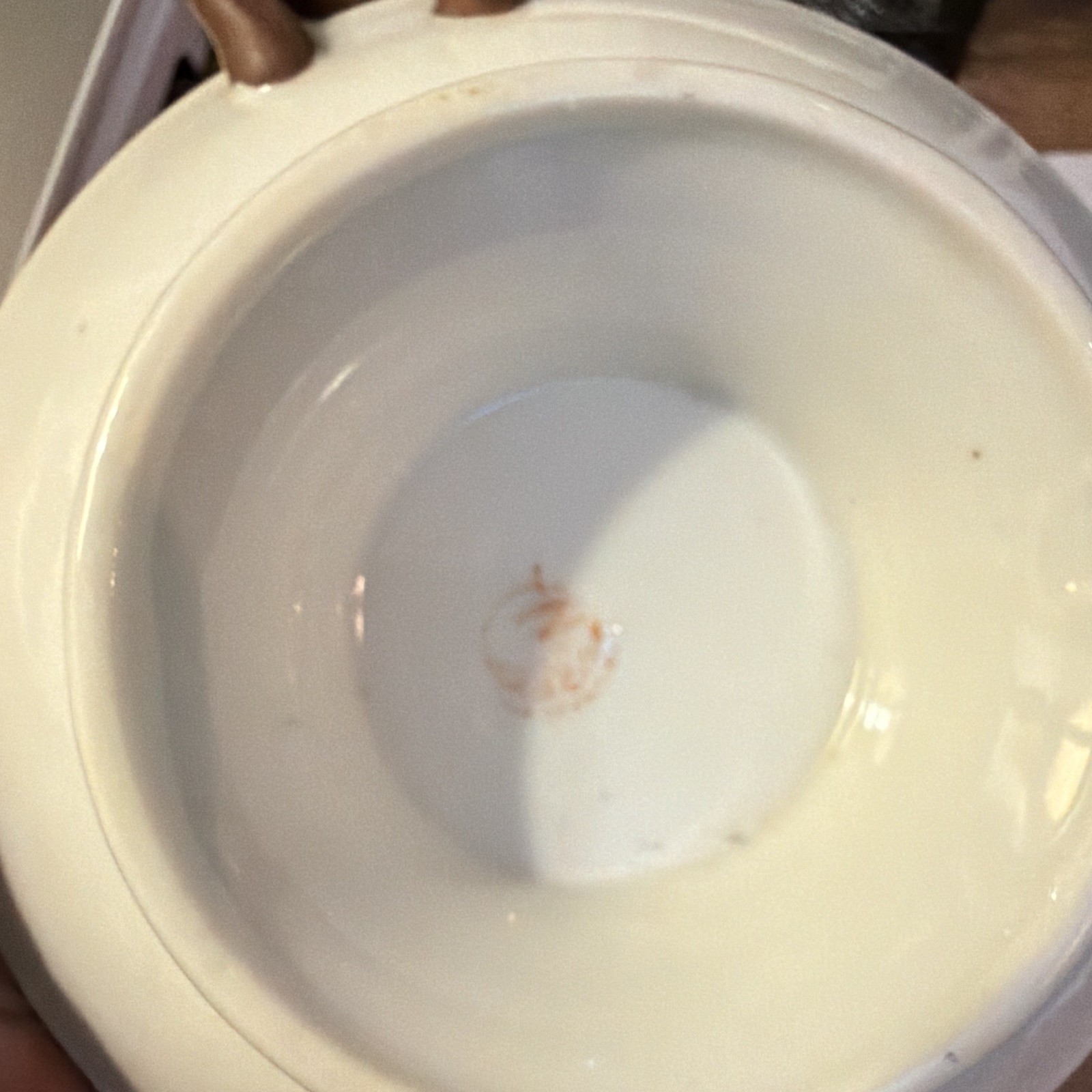 Unmarked Ceramic Pedestal Bowl/Compote w/ Side Handles, Asian Figural, Glossy