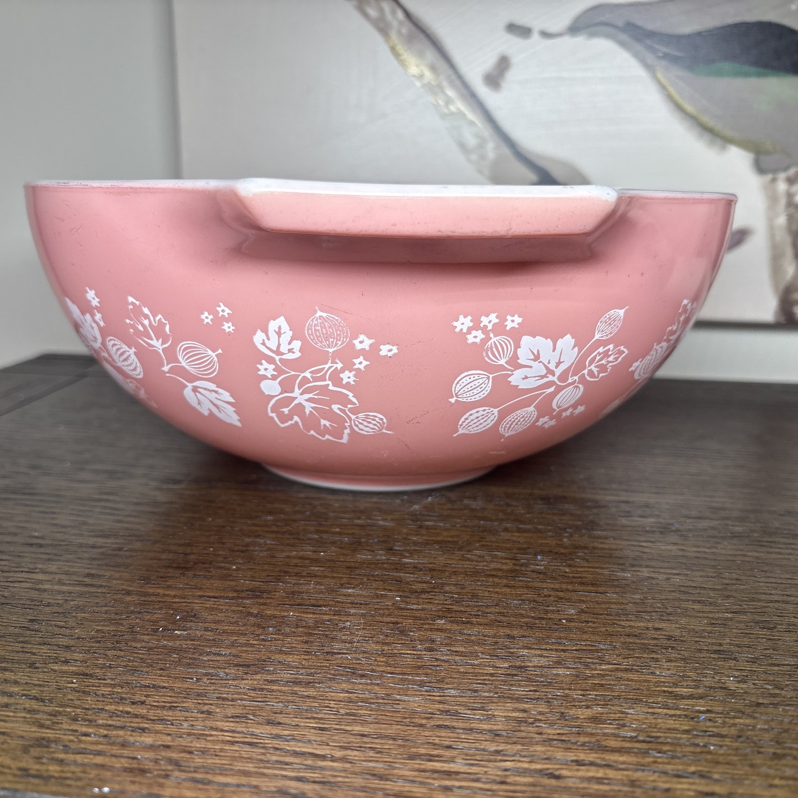 Pyrex Pink Gooseberry Cinderella Mixing Bowl 444 4QT Nesting Bowl Vintage