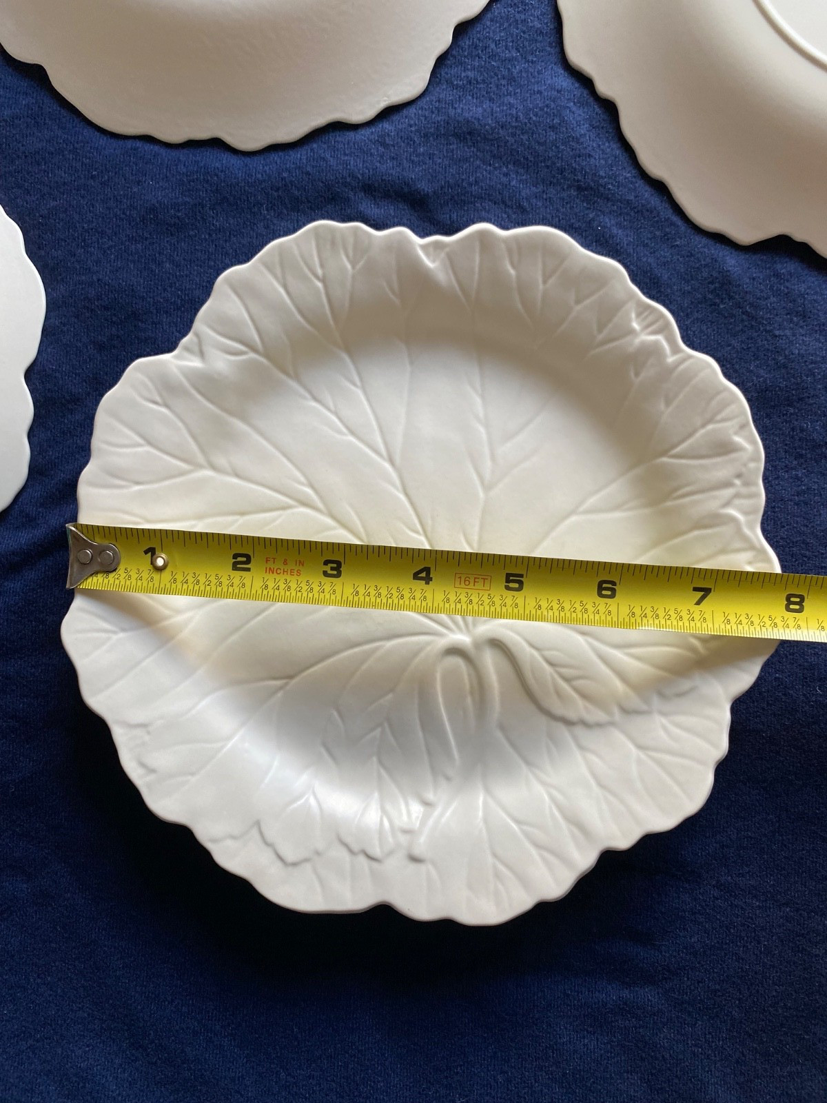 WEDGWOOD Etruria Barlaston LEAF Salad Plates SET OF 11 Matte White