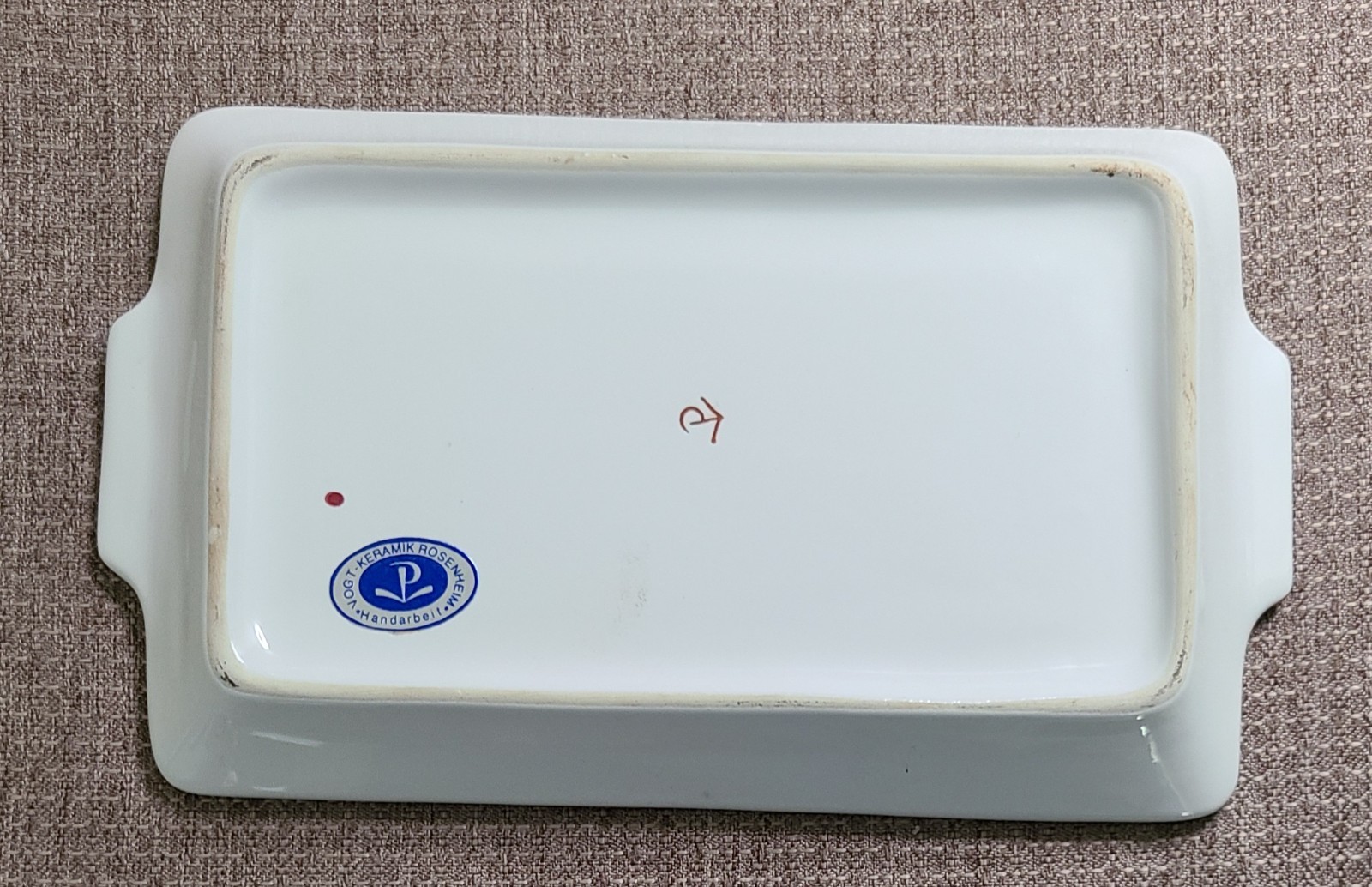 Vogt Keramik Rosenheim Germany Hand Painted Pottery Tray 8″