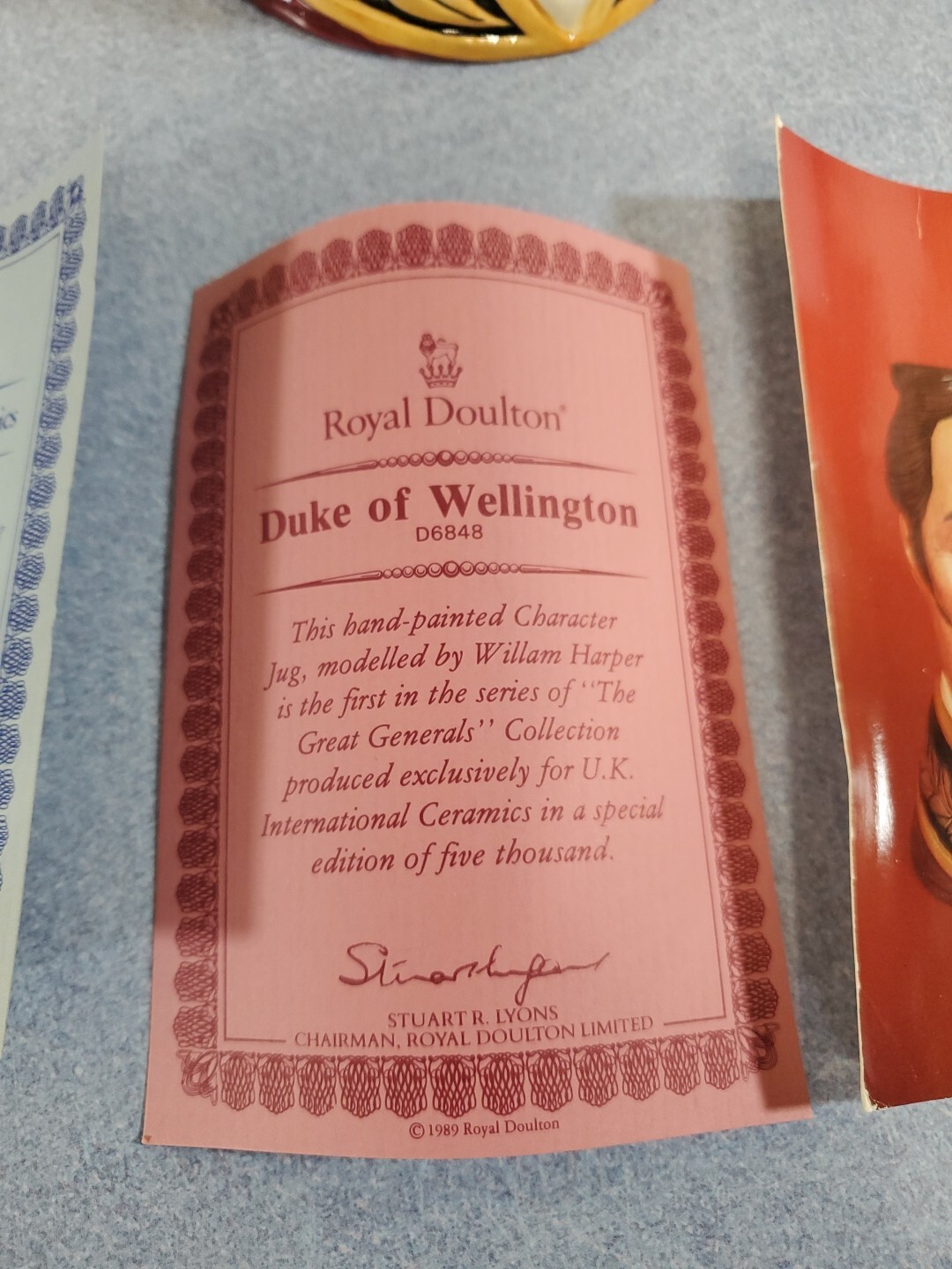 Royal Doulton Duke Of Wellington D6848 Character Jug Special Ed. Of 5,000 7.25″