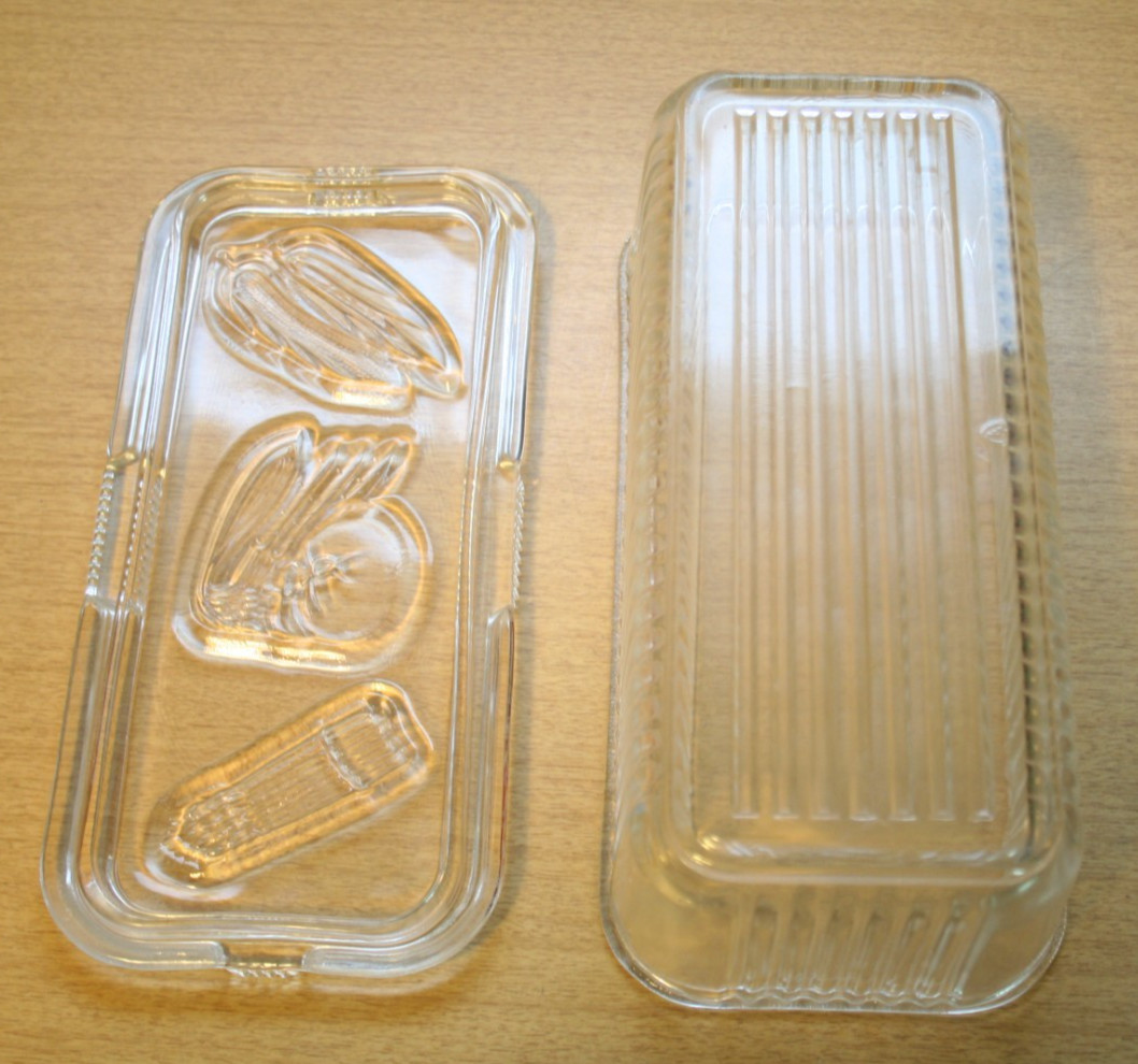 Vintage Federal Glass Refrigerator Dish with Vegetable Lid Clear Rectangular