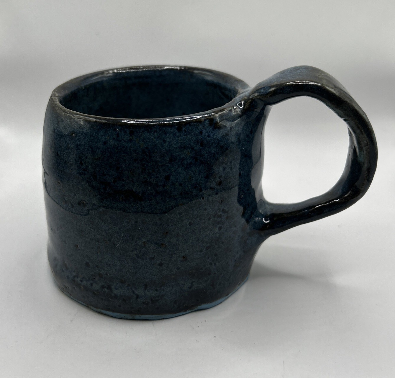 HANDMADE HAND THROWN HEAVY STONEWARE POTTERY MUG 1.2 lb 1 Of Kind Rustic Artisan