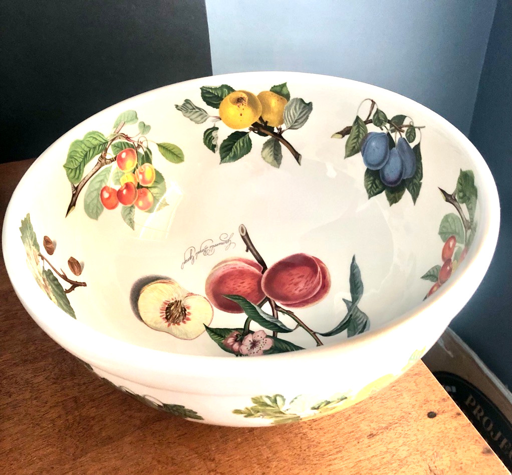 PORTMEIRION Pomona Large SERVING / Mix BOWL “Goddess of Fruit” 11″ x 5″ England