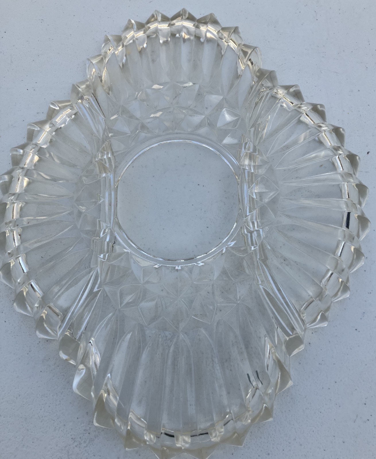 Vintage Clear Glass 3-Section Relish Candy Serving Dish Plate 12” x 9”