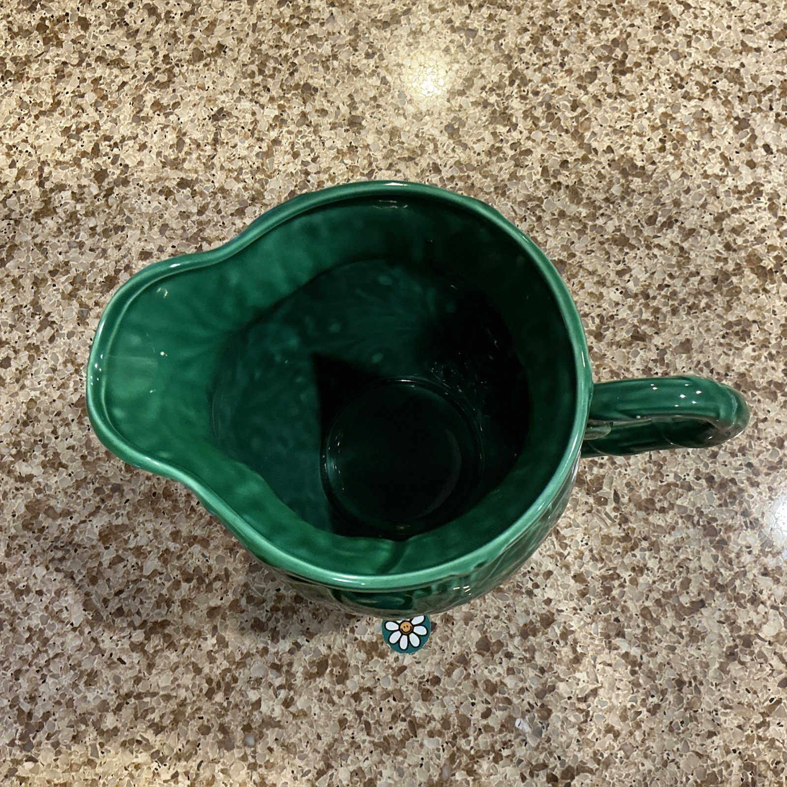 MAJOLICA GREEN 7.75” PITCHER BY SHAFFORD