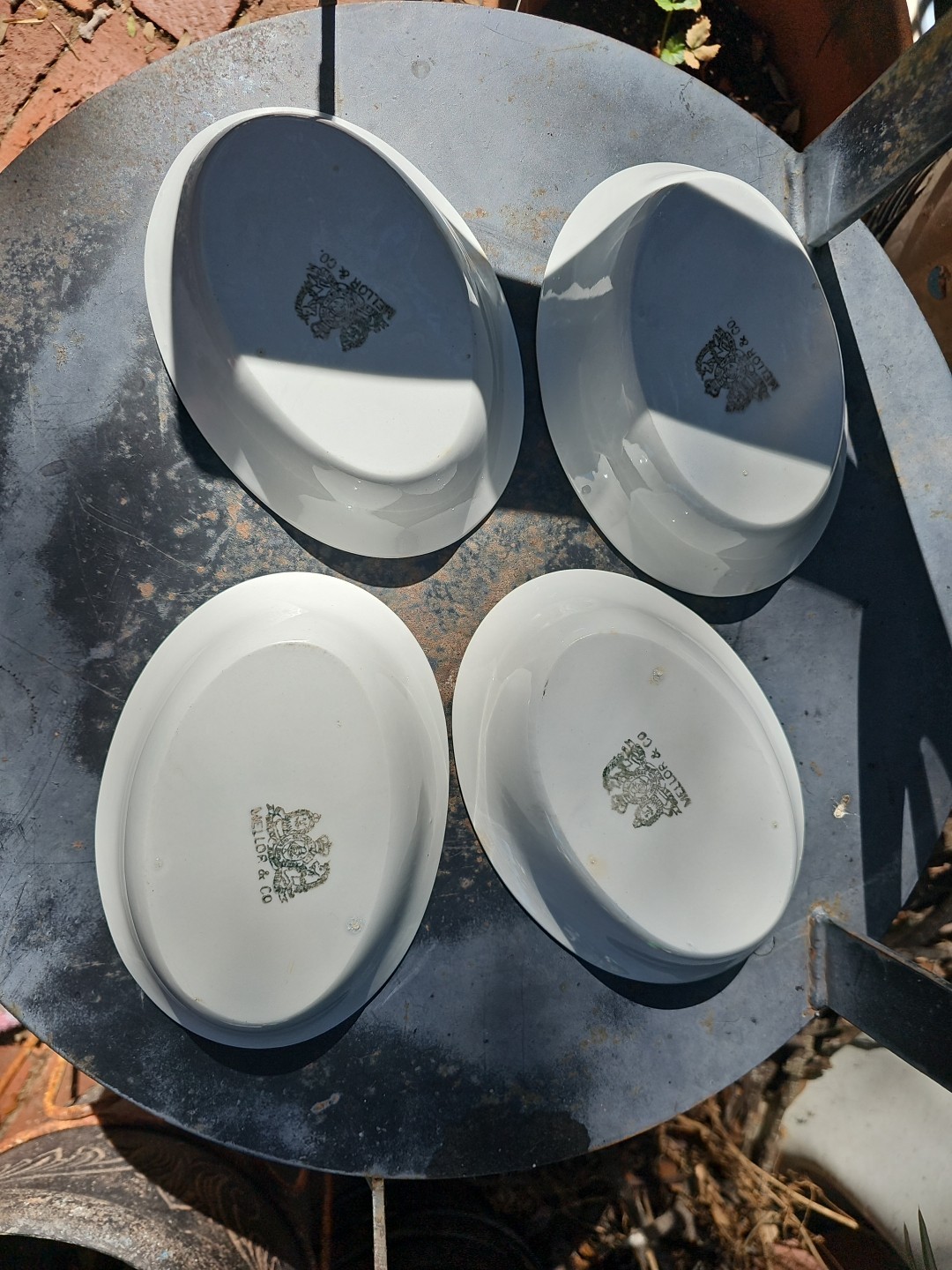 Mellor English White set of 4,serving bowls,Antique, 1850-1899, RARE