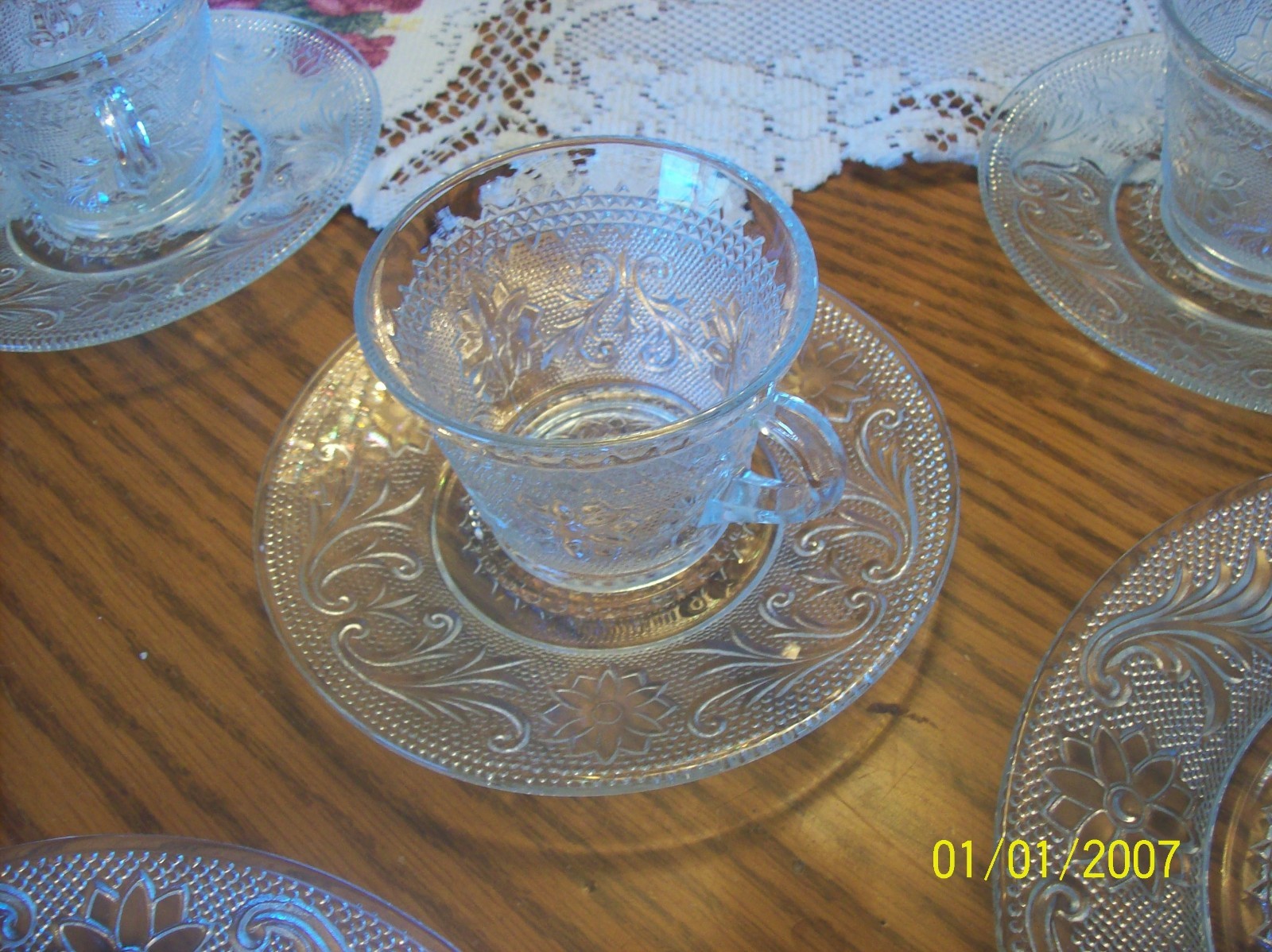 Tiara Sandwich Pattern By Indiana Glass Clear 47 Piece Grouping Luncheon Snack