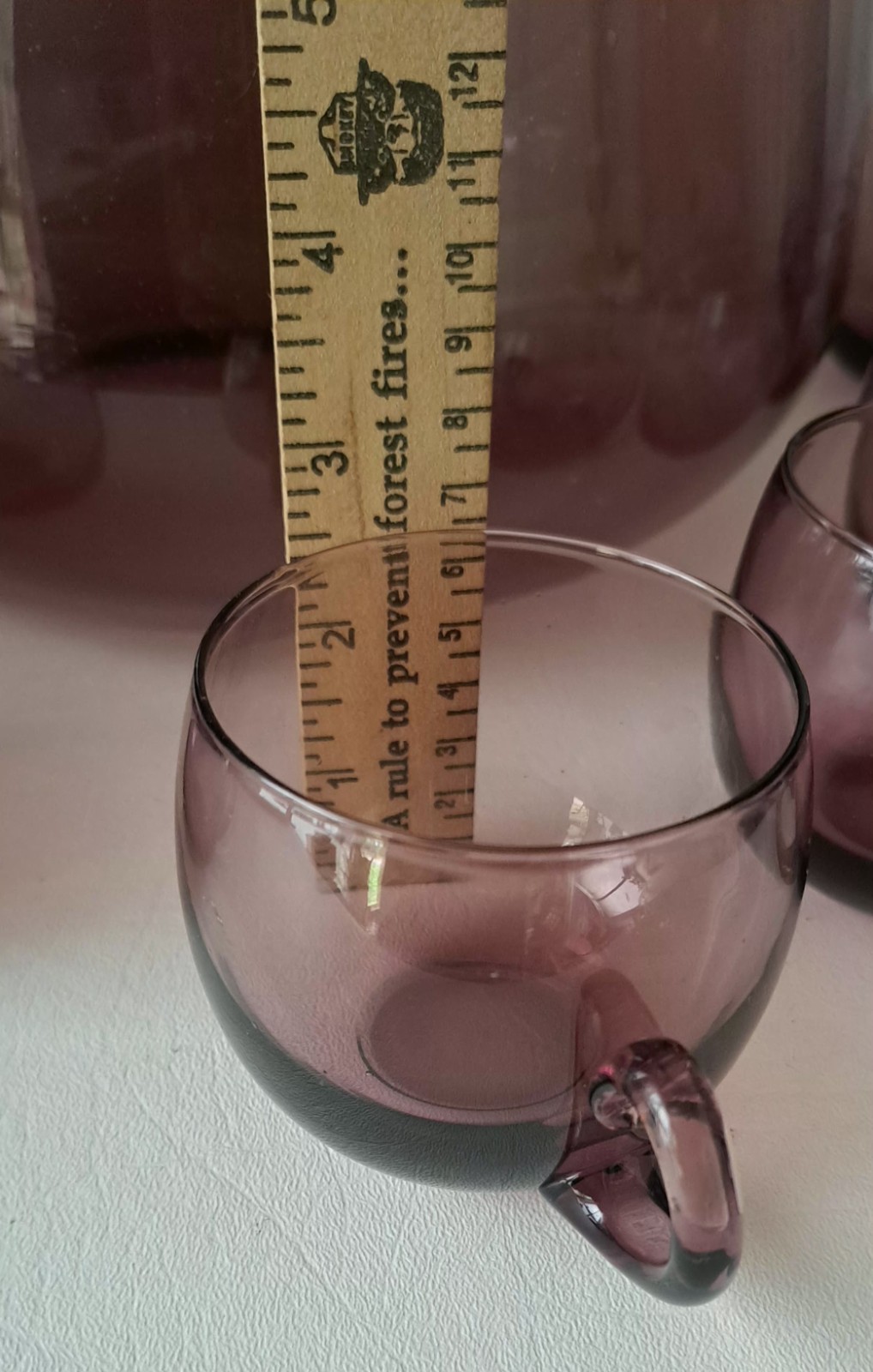 Vintage Made In Italy Murano Amethyst Purple Glass Punch Bowl Set