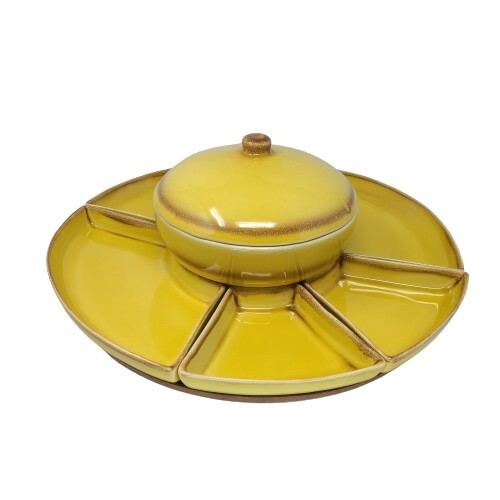 1950s Nancy China 29 Buffet Lazy Susan Fondue Relish Taco Tuesday Ceramic Set