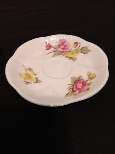 Cup and Saucer SHELLEY, ENGLAND: BEGONIA BONE CHINA 2 piece cup and saucer set