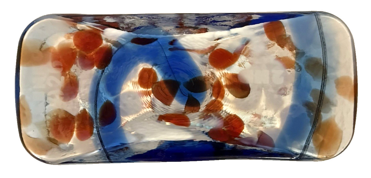 Blenko Glass Water Bottle 384 – Patriotic – Red White and Blue