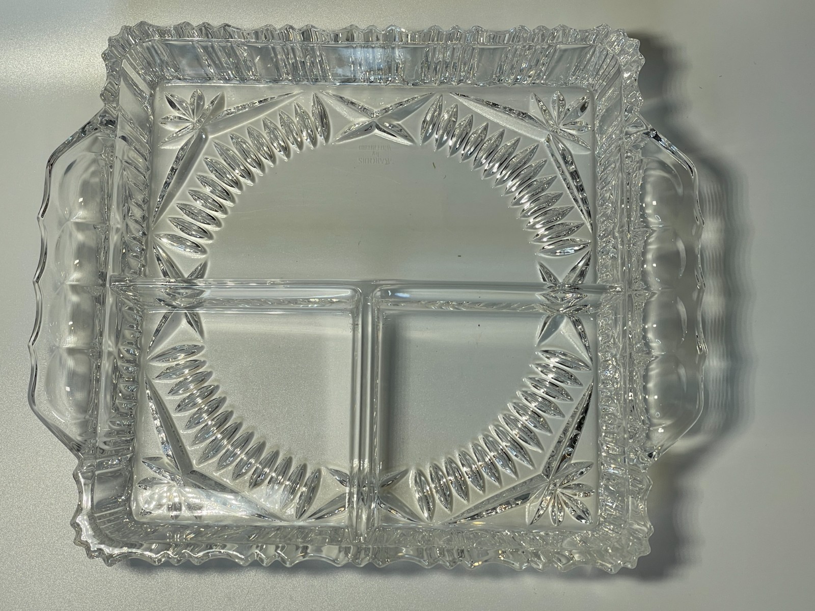 Marquis By Waterford Discontinued Pattern Crystal Divided Serving Relish Dish