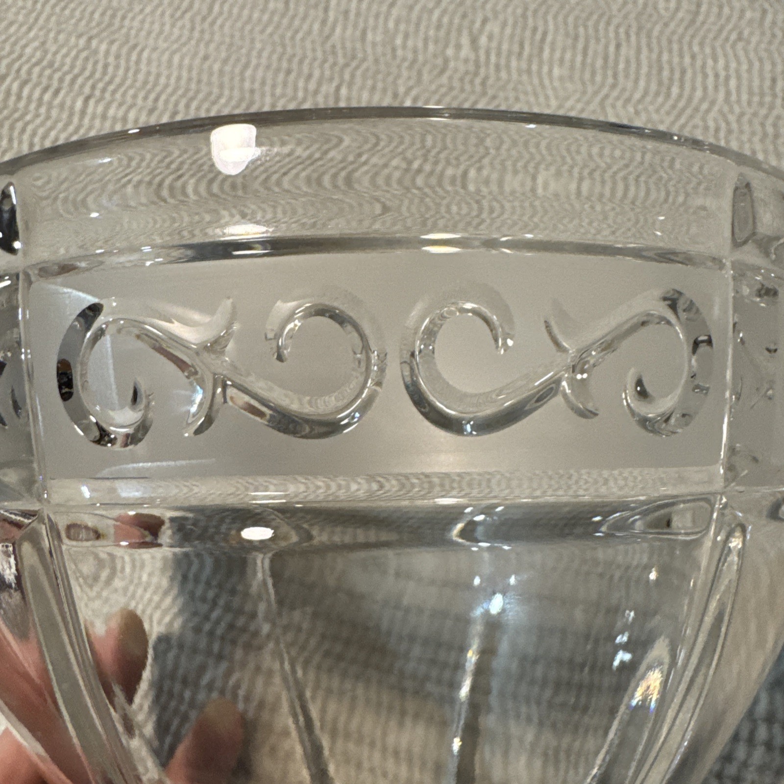 MARQUIS by Waterford Crystal Bowl 7″ x 5″ Frosted Details Art Deco