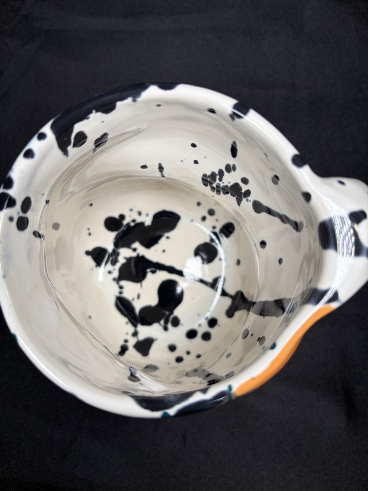 RARE CHARLES NALLE Studio Art Pottery Mug ABSTRACT Contemporary Splatter Multi