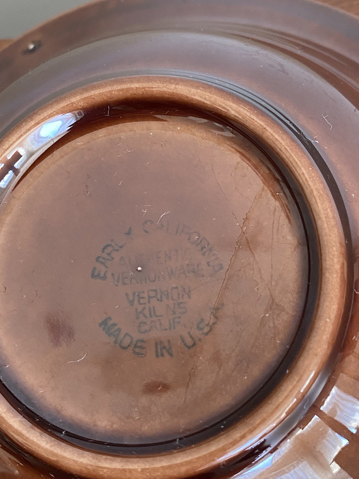 Set Of 6 Early California Brown Lugged Chowder Soup Bowls Vernon Kilns Vintage