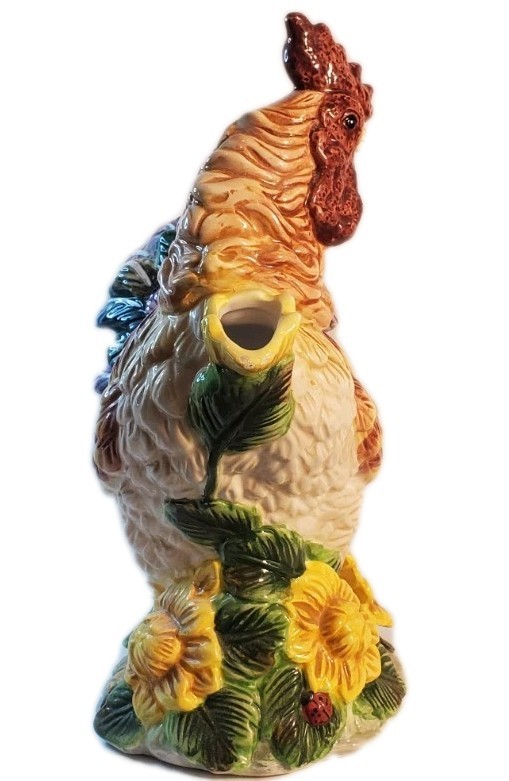 Fitz & Floyd Classics Country Gourmet Rooster 12” Tall Pitcher / Centerpiece