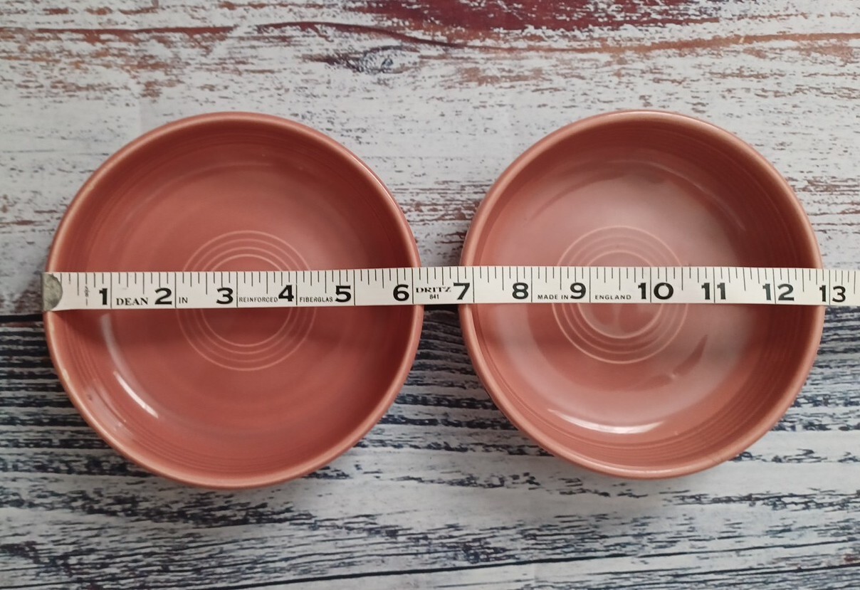 PAIR VINTAGE FIESTA 50’S ROSE 6″ DESSERT BOWL RARE 1950-1959 FLAWLESS CONDITION